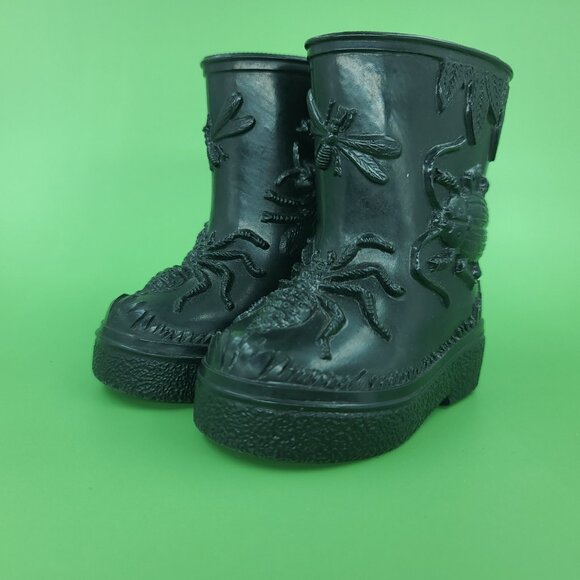 Halloween Toddler Kids Dress Up Pretend Play Spooky Rain Boots Black - Picture 3 of 14